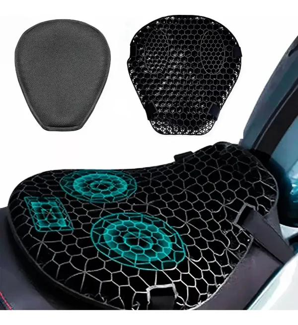 🏍️ Cojín de Gel para Asiento de Moto | Más Comodidad y Frescura en Cada Viaje 💨