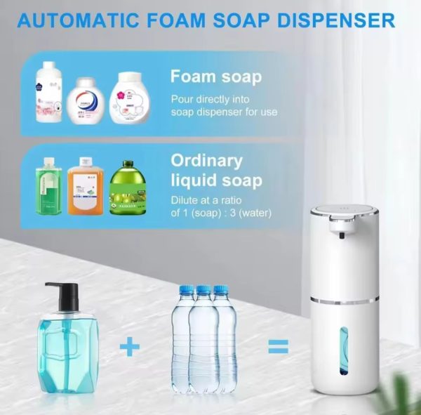 🫧 Dispensador Automático de Jabón en Espuma 380 ml | Sensor sin Contacto + 4 Niveles