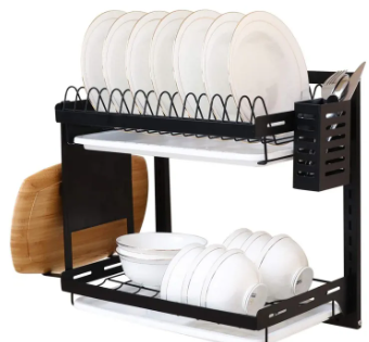 Escurridor De Loza De Pared 38cm1 🍽️ Escurridor de Platos 2 Niveles con Bandejas | Organiza y Aprovecha tu Cocina ✨