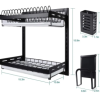Escurridor De Loza De Pared 38cm2 🍽️ Escurridor de Platos 2 Niveles con Bandejas | Organiza y Aprovecha tu Cocina ✨