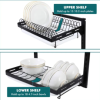 Escurridor De Loza De Pared 38cm3 🍽️ Escurridor de Platos 2 Niveles con Bandejas | Organiza y Aprovecha tu Cocina ✨