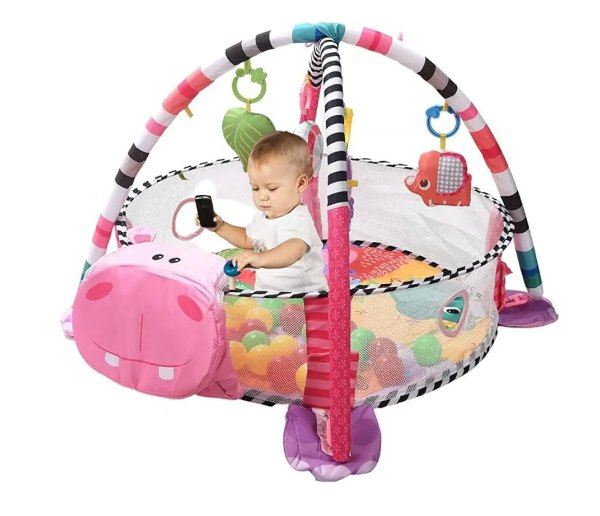 Gimnasio Corral Piscina Pelotas Nina3 👶 Gimnasio y Corral para Bebé 3 en 1 + 30 Pelotas | Juego y Estimulación 🧸🌈