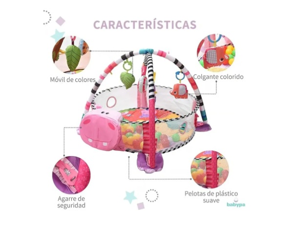Gimnasio Corral Piscina Pelotas Nina4 👶 Gimnasio y Corral para Bebé 3 en 1 + 30 Pelotas | Juego y Estimulación 🧸🌈
