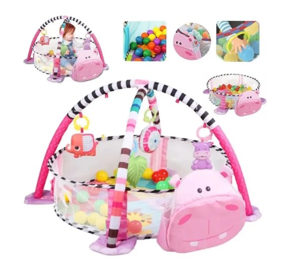 Gimnasio Corral Piscina Pelotas Nina6 👶 Gimnasio y Corral para Bebé 3 en 1 + 30 Pelotas | Juego y Estimulación 🧸🌈