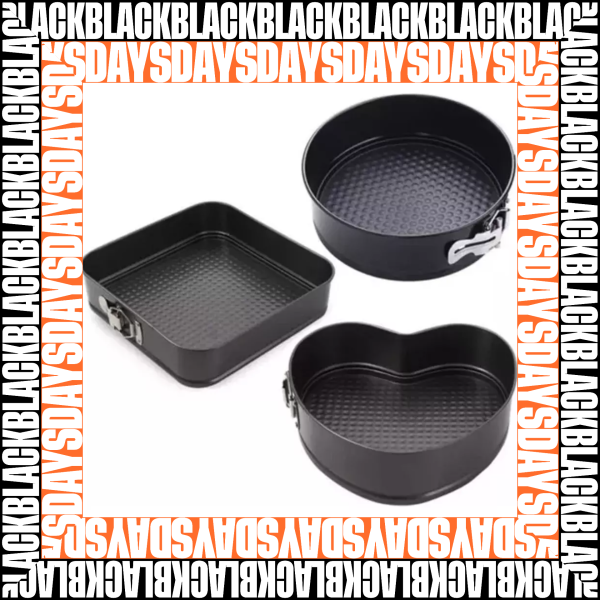 Molde Reposteria X 3 Black Day1 🍰 Molde Antiadherente Desmontable para Repostería | Hornea y Desmolda Fácil 🎂