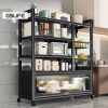 Organizador Zebbris Con Estantes1 🏠 Organizador de Cocina Zebbris 5 Niveles con Gabinete y Ruedas | Estante Multiusos