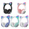 Auriculares Bluetooth De Gato2 🎧 Auriculares Bluetooth de Gato con Orejas LED RGB – Plegables y con Micrófono