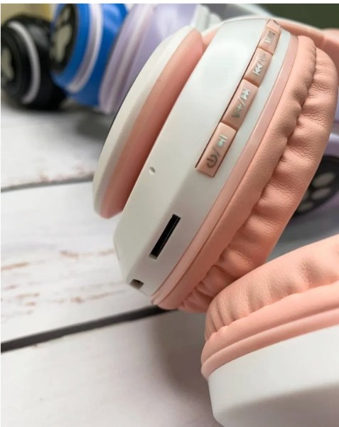 Auriculares Bluetooth De Gato3 🎧 Auriculares Bluetooth de Gato con Orejas LED RGB – Plegables y con Micrófono