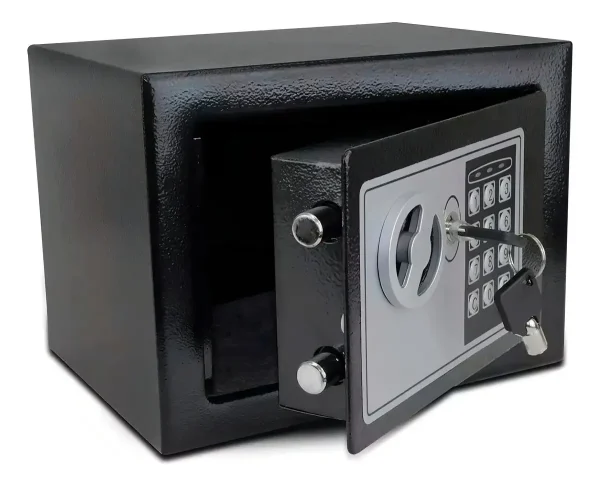 Caja Fuerte Pequena Digital2 🔐 Caja Fuerte Digital Compacta con Teclado y Llaves – Para Hogar y Oficina
