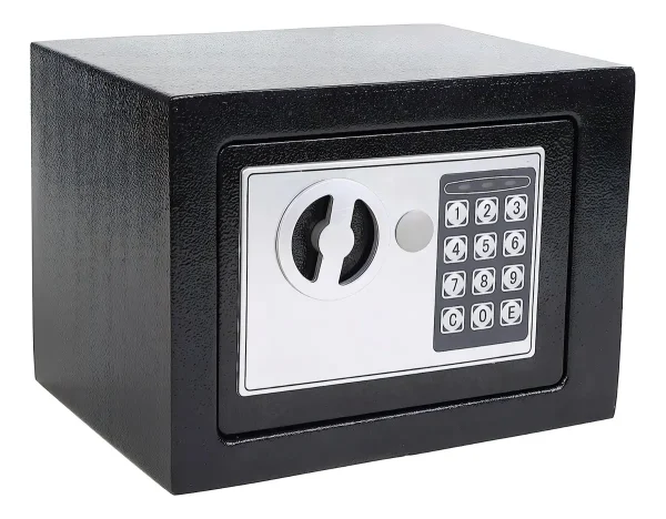 Caja Fuerte Pequena Digital3 🔐 Caja Fuerte Digital Compacta con Teclado y Llaves – Para Hogar y Oficina