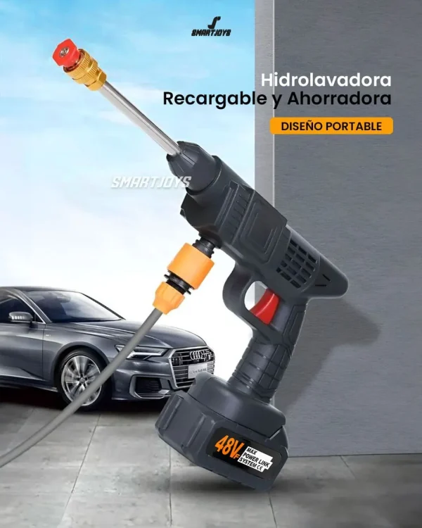 Hidrolavadora Inalambrica 6 Chorros2 💦 Hidrolavadora Inalámbrica Portátil 48V – 2 Baterías y Sistema de Succión