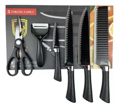 Juego De 6 Piezas De Cuchillo3 🔪 Set de Cuchillos de Cocina 6 Piezas – Corte, Precisión y Versatilidad