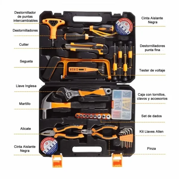 Kit De Herramientas Manuales4 🧰 Kit de Herramientas Manuales – Todo lo Esencial en un Solo Maletín