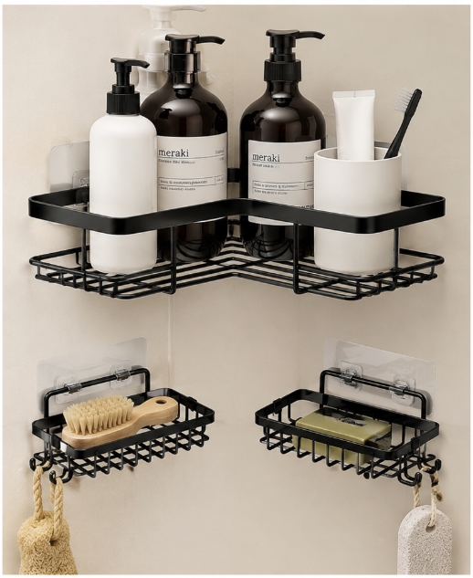 Organizador De Bano Multiusos X 3 Piezas3 🛁 Organizador de Baño Multiusos x 3 Piezas – Orden sin Perforar tus Paredes