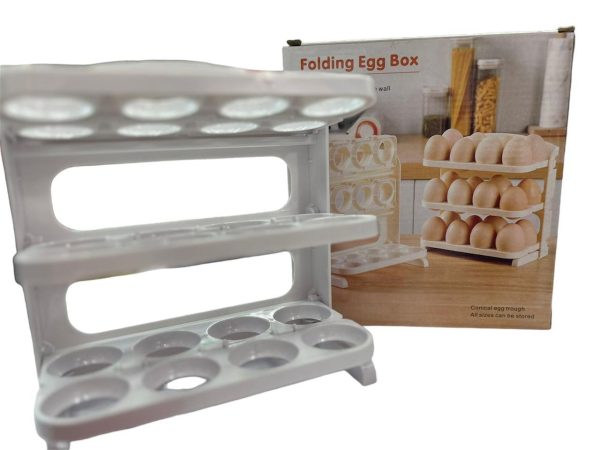 Organizador De Huevos 3 Niveles Plegable1 🥚 Organizador de Huevos Plegable de 3 Niveles – Capacidad para 21 Huevos