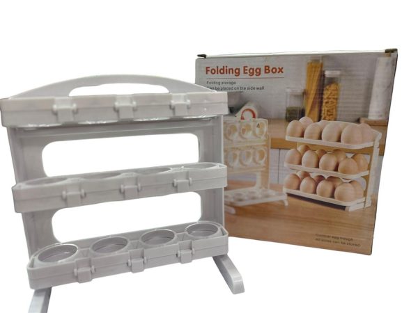 Organizador De Huevos 3 Niveles Plegable3 🥚 Organizador de Huevos Plegable de 3 Niveles – Capacidad para 21 Huevos