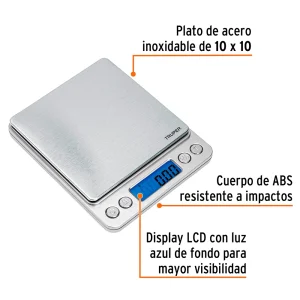 Pesa Bascula Gramera1 ⚖️ Gramera Digital de Alta Precisión 500 g con Pantalla LCD