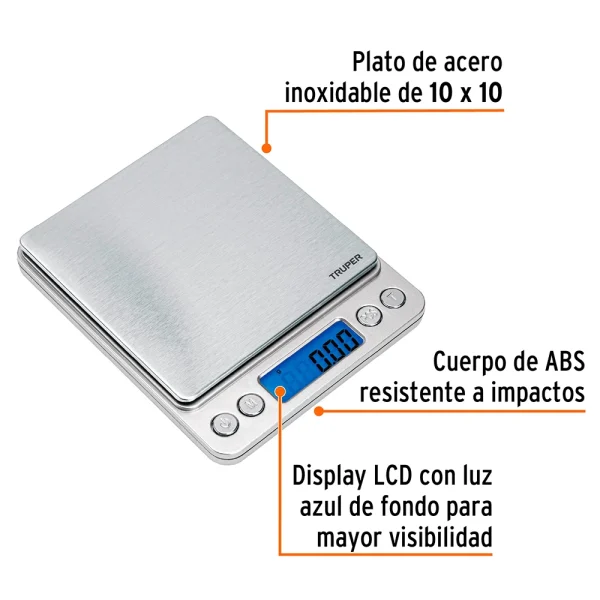 ⚖️ Gramera Digital de Alta Precisión 500 g con Pantalla LCD